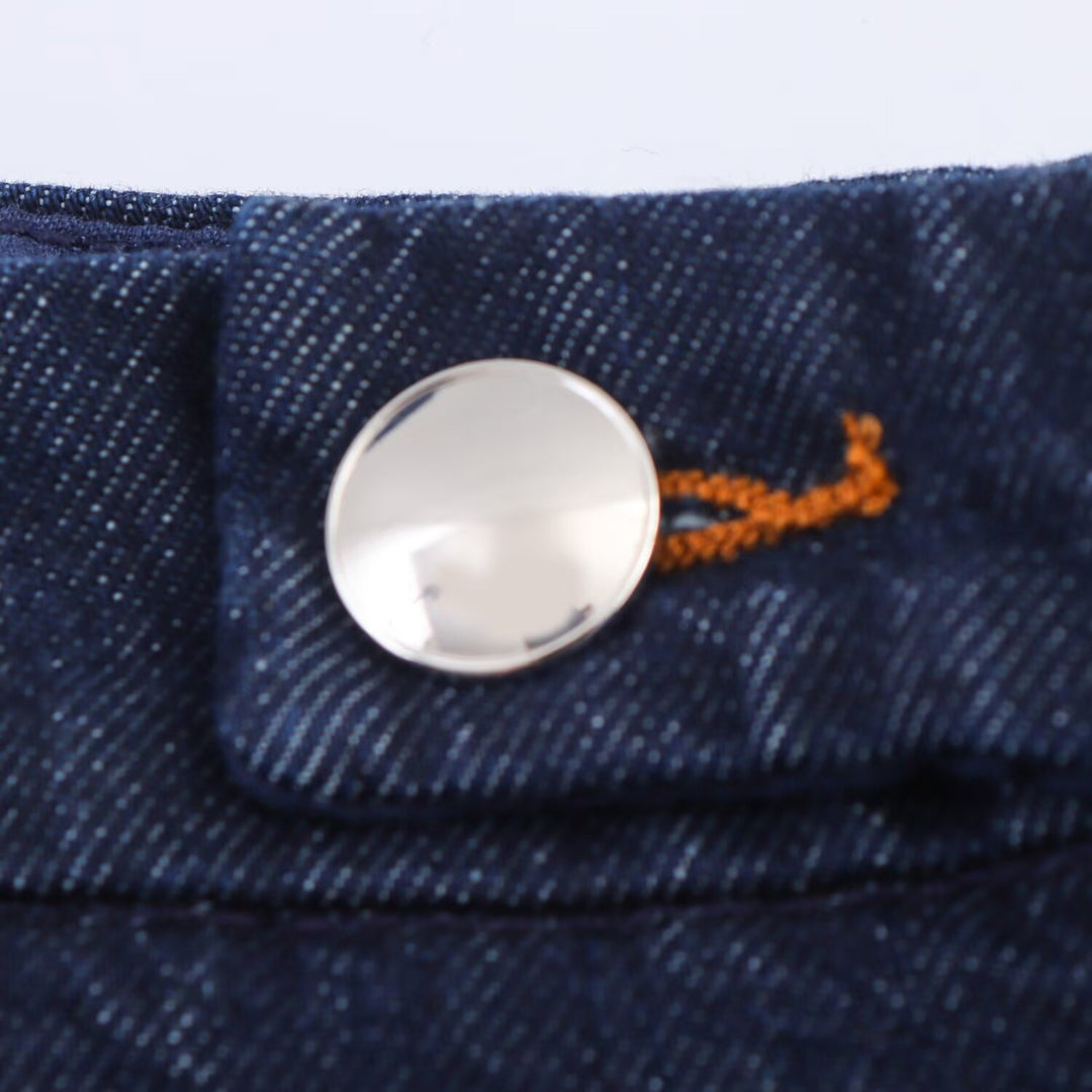 Damen weite Jeanshose mit eleganter Taillierung und seitlichen Eingrifftaschen EB