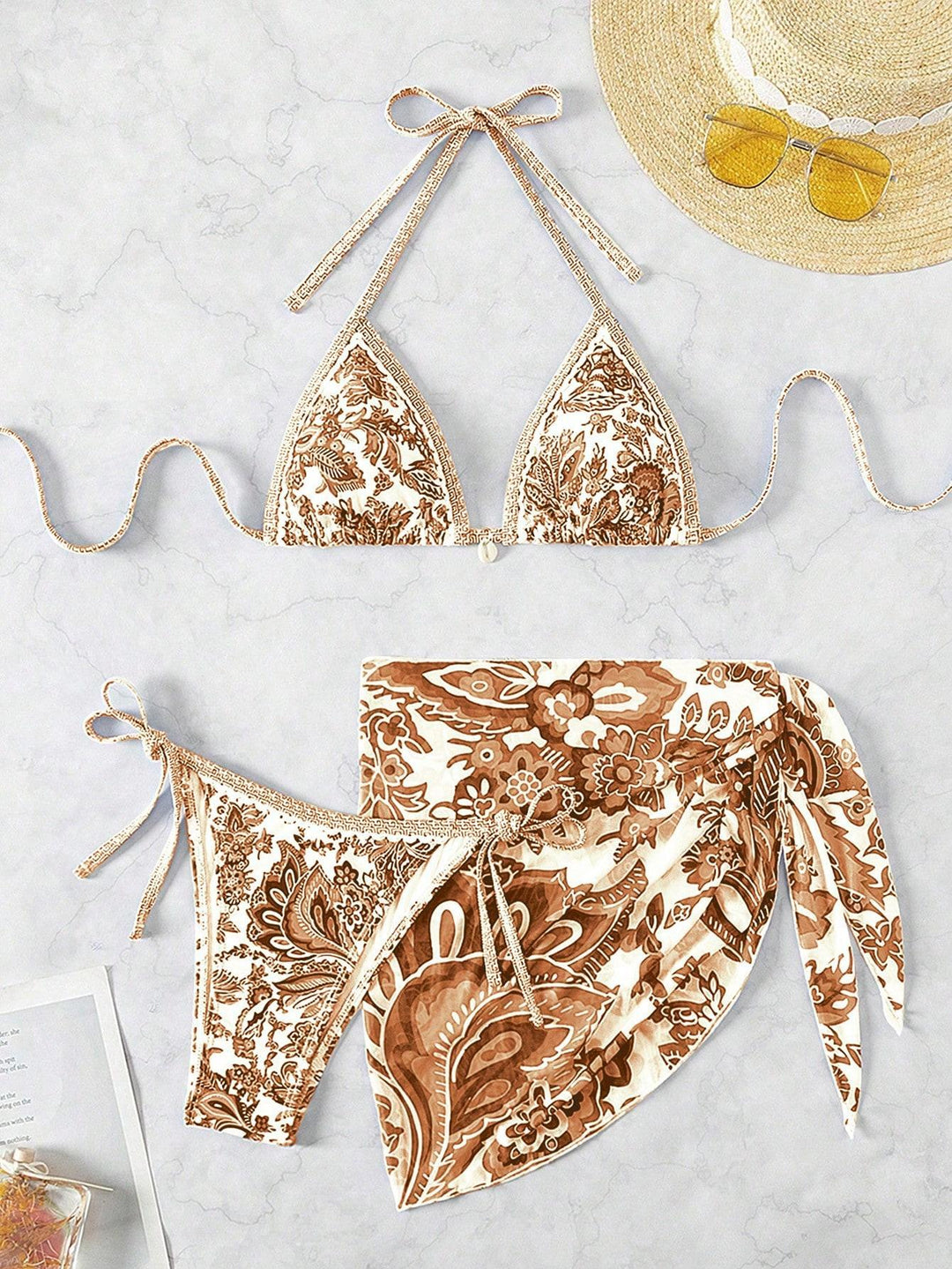 Damen Triangel-Bikini-Set mit elegantem Wickelrock EB