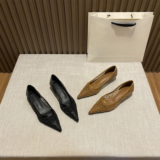 Damen Slingback Pumps mit transparentem Netzdesign EB
