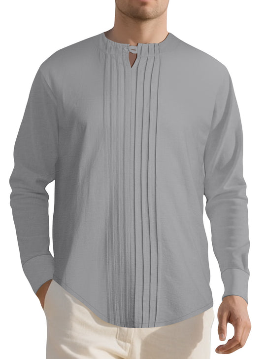Herren Elegantes Langarmhemd mit strukturiertem Design EB