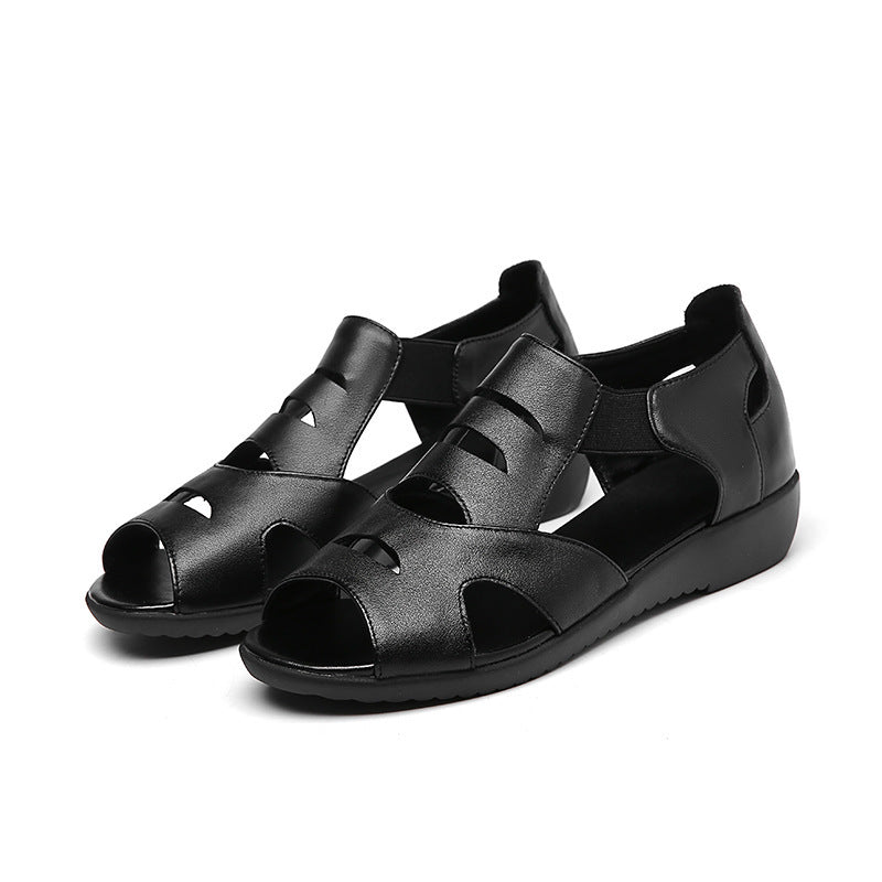 Damen Komfortable Sandalen mit modischen Cut-Outs und elastischen Riemen EB