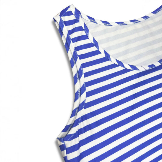 Damen Sommerliches Streifenkleid mit voluminösem Rüschensaum EB