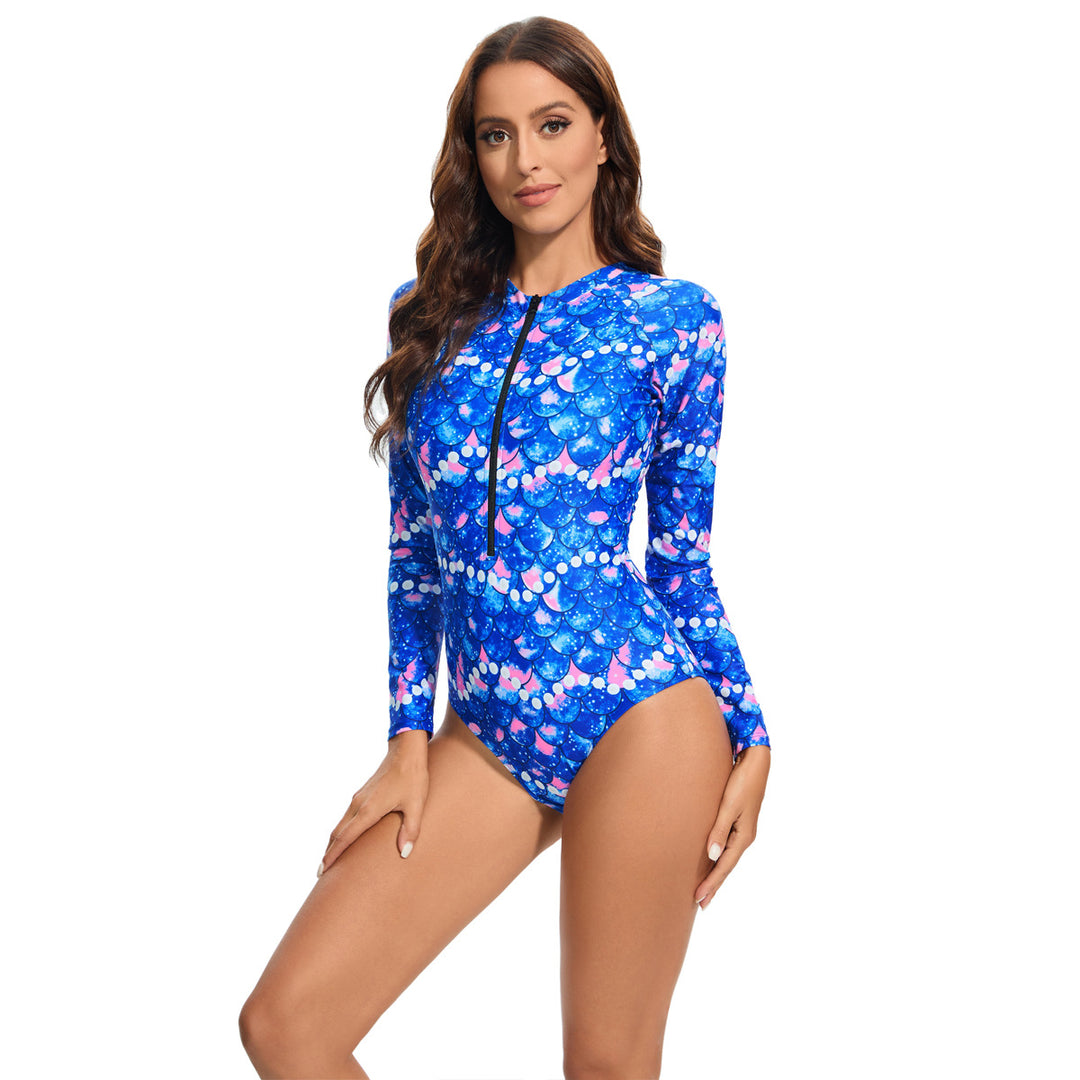 Damen Sportlicher Langarm-Badeanzug mit UV-Schutz EB