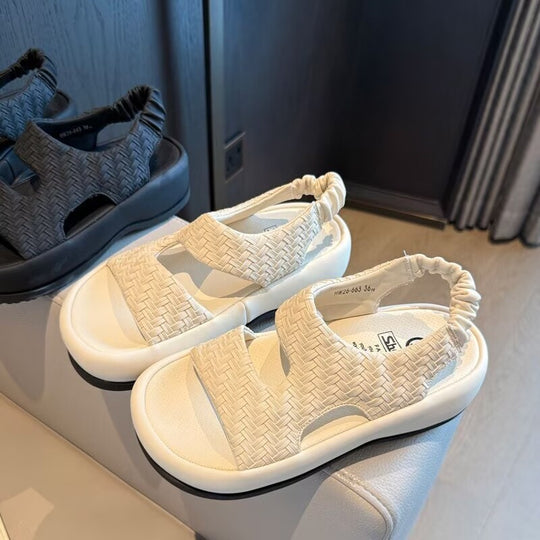 Damen Sandalen mit atmungsaktivem Obermaterial und flexiblem Riemchendesign EB