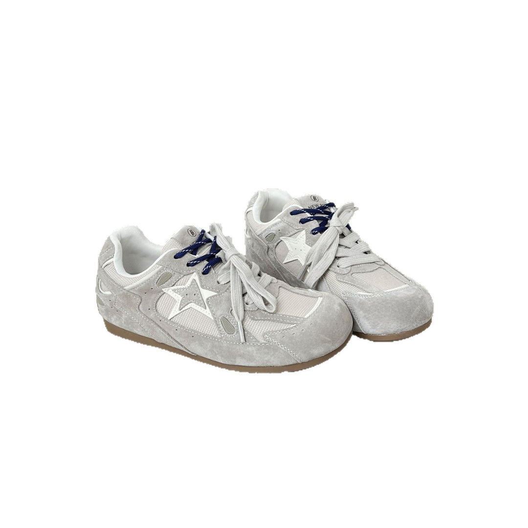 Damen Sportliche Wildleder Sneakers mit atmungsaktivem Mesh-Einsatz EB