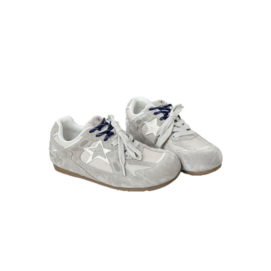 Damen Sportliche Wildleder Sneakers mit atmungsaktivem Mesh-Einsatz EB