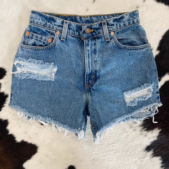 Damen Destroyed Denim Shorts EB