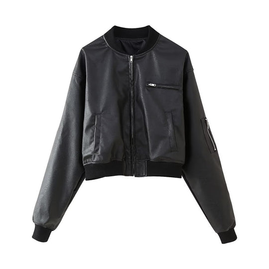 Damen modische Bomberjacke im lässigen Look mit praktischen Taschen EB