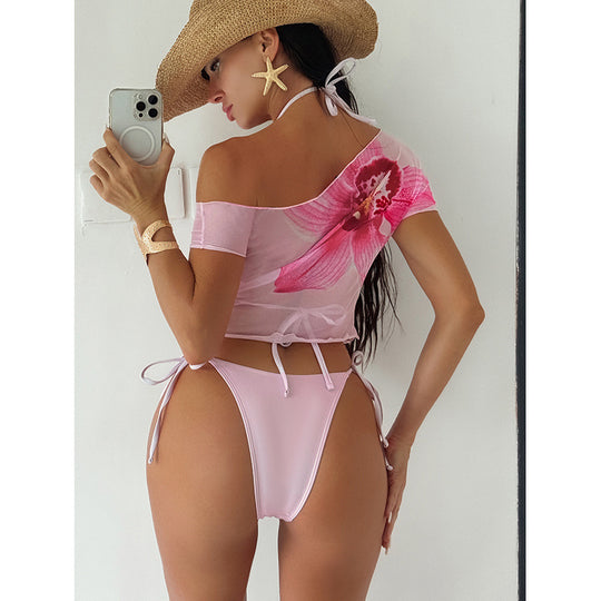 Damen Bikini-Set mit floralem Crop-Oberteil EB