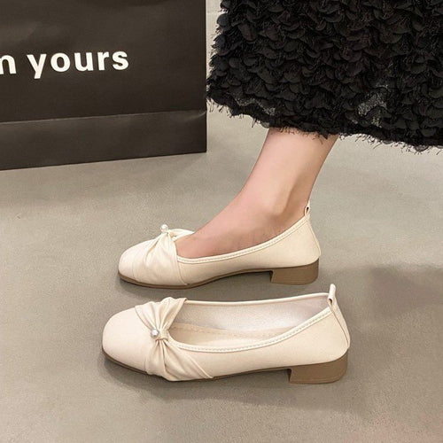 Damen Bequeme und elegante Ballerinas mit Perlenakzent EB