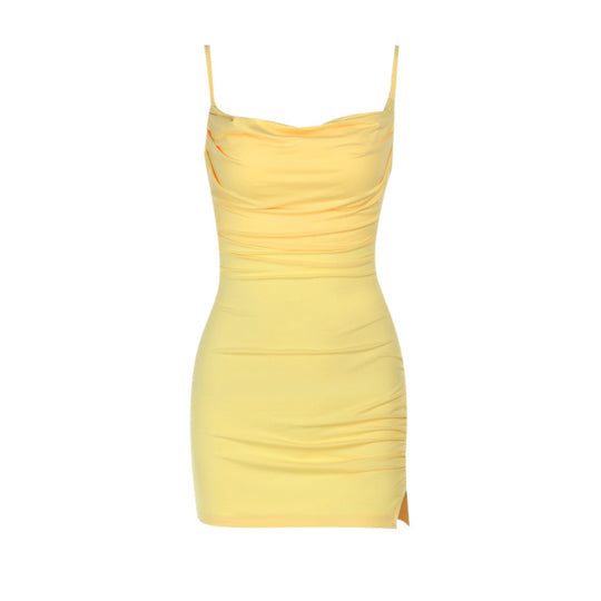 Damen figurbetontes Minikleid mit leichtem Wickel-Design EB