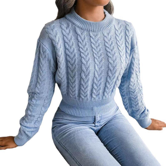 Damen Strickpullover mit strukturiertem Zopfdesign EB