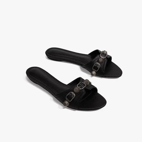 Damen modische Pantoletten mit elegantem Kettendetail EB