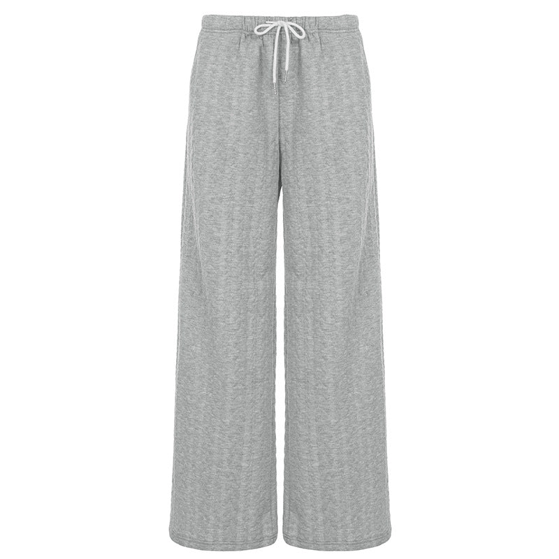 Damen nan weite Palazzo-Loungehose aus weichem Jersey mit Tunnelzug und Komfortbund EB