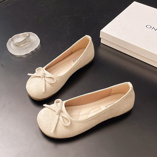 Damen elegante Ballerinas mit zierlichem Schleifendetail EB