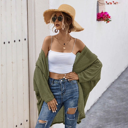 Damen lässige Strickjacke im oversized Schnitt EB