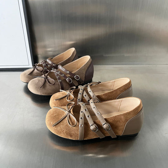 Damen elegante Mokassins mit modischem Schnallenverschluss und raffiniertem Design EB