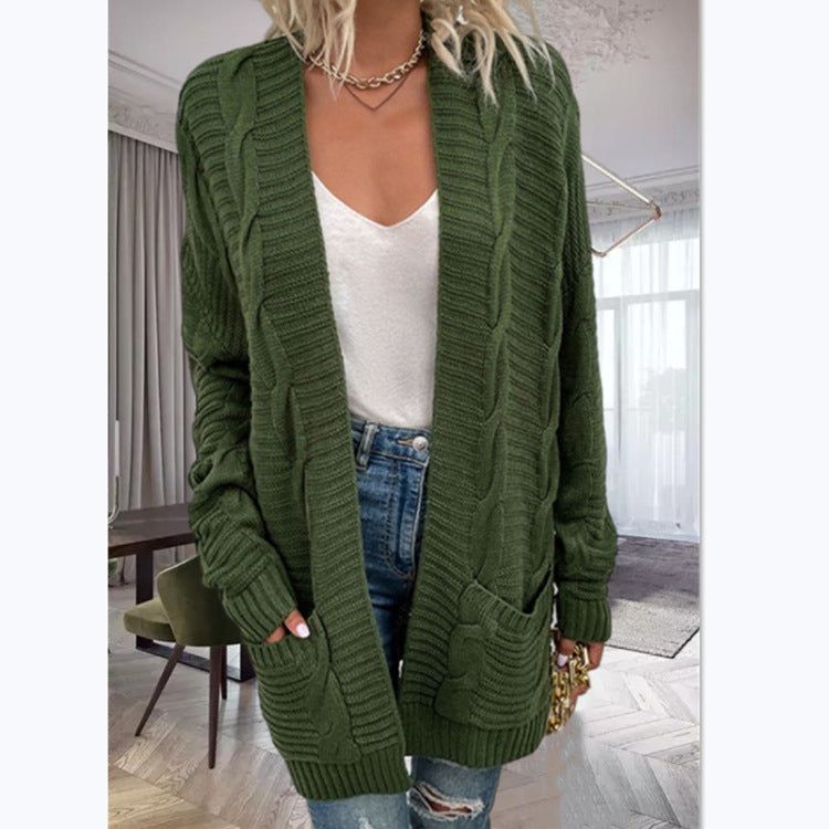 Damen Strickcardigan mit strukturiertem Design und großen Taschen EB