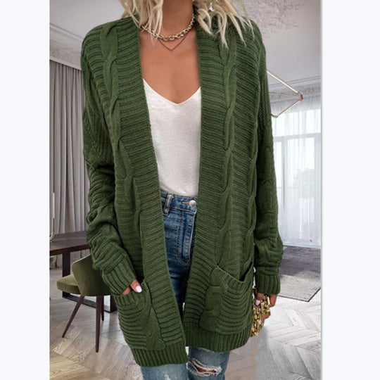 Damen Strickcardigan mit strukturiertem Design und großen Taschen EB