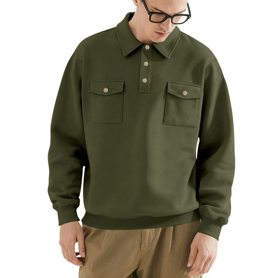 Herren lässiger Pullover mit praktischen Pattentaschen EB