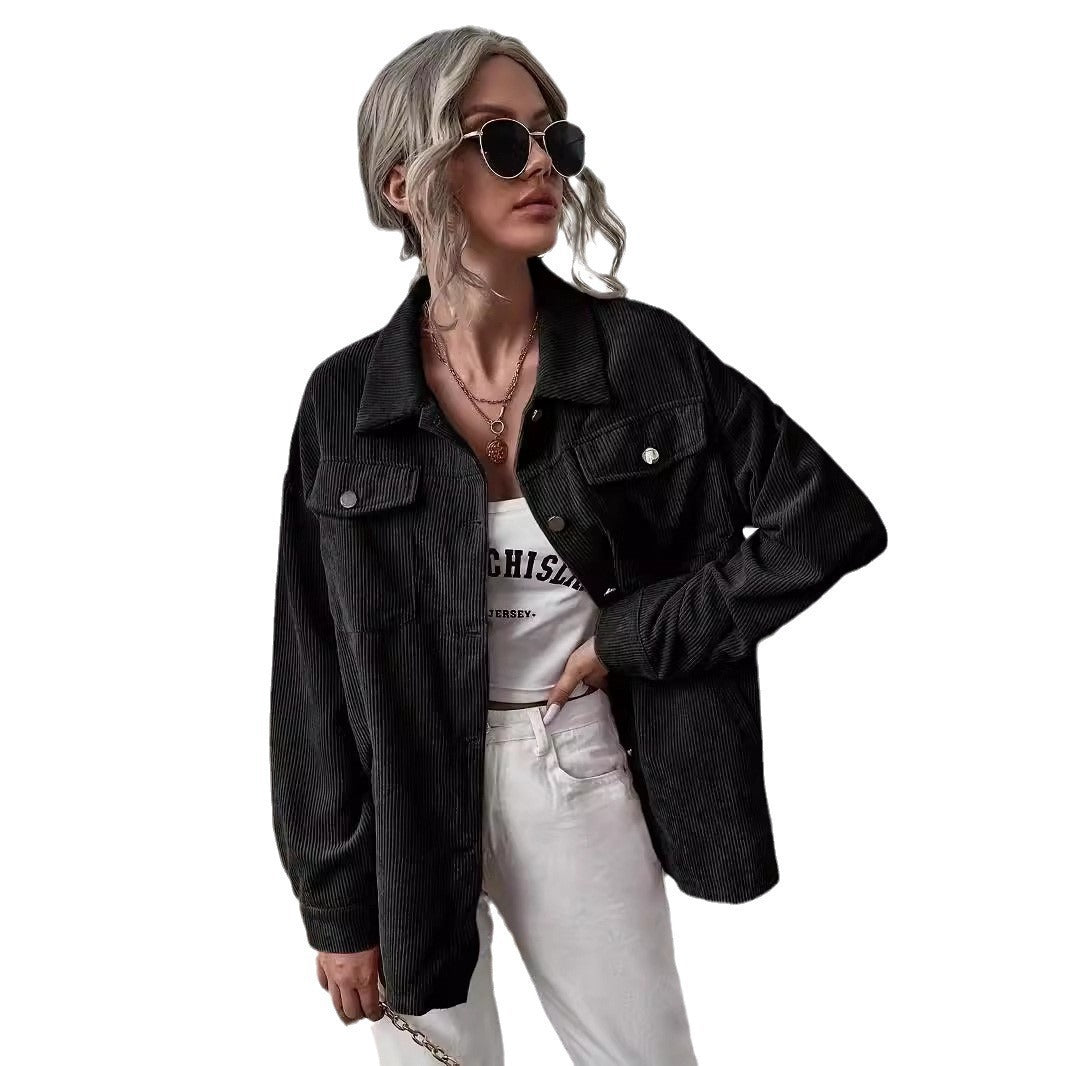 Damen Cordjacke mit modernem Schnitt und praktischen Taschen EB