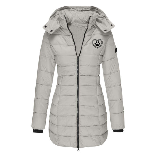 Damen gefütterte Übergangsjacke mit abnehmbarer Kapuze EB