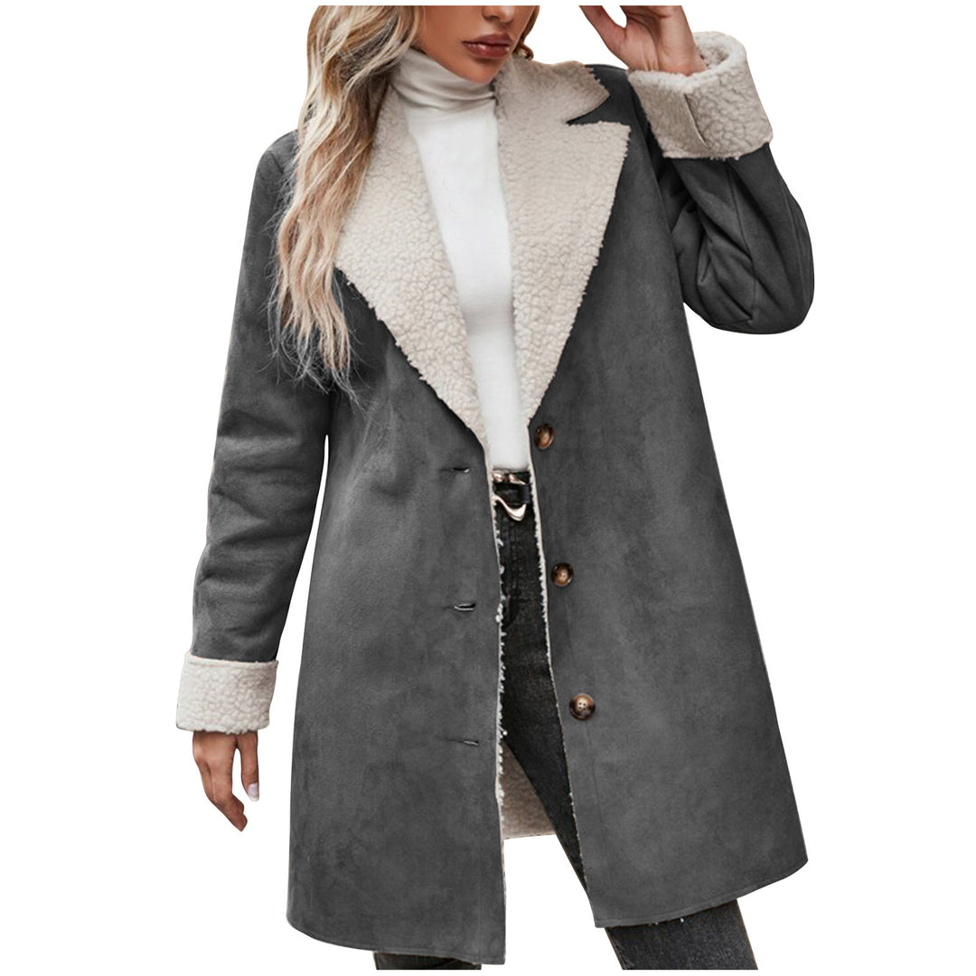 Damen kuscheliger Oversized-Mantel mit schickem Kragen EB