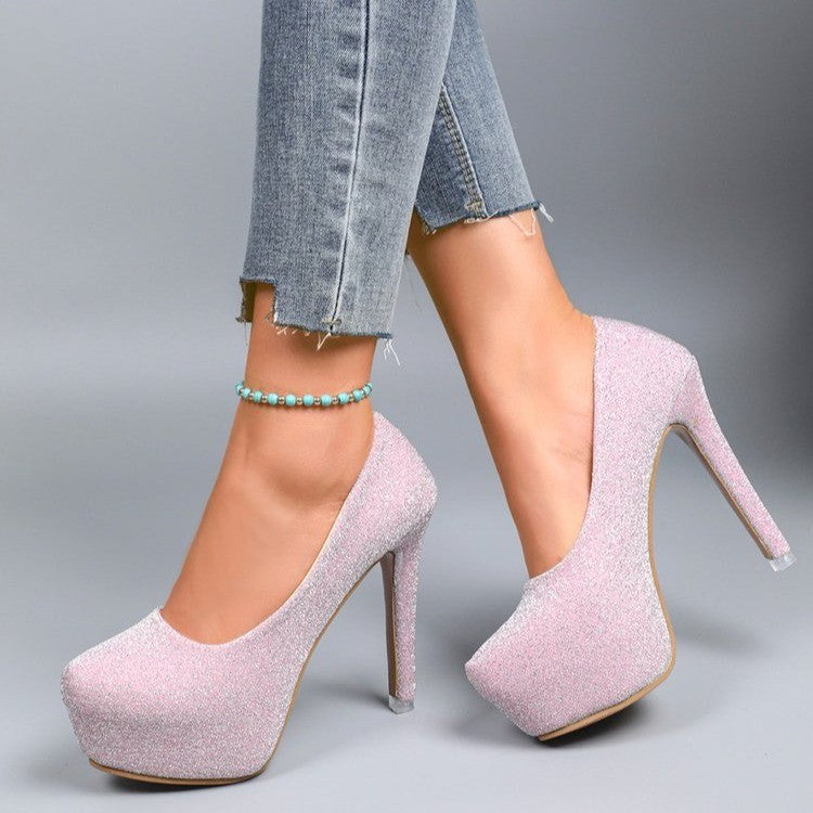 Damen Glitzernde High Heels EB