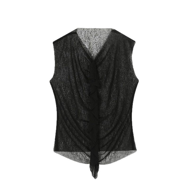 Herren modisches ärmelloses Oberteil mit transparentem Design und raffinierten Details EB