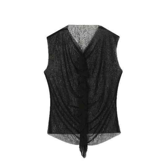 Herren modisches ärmelloses Oberteil mit transparentem Design und raffinierten Details EB