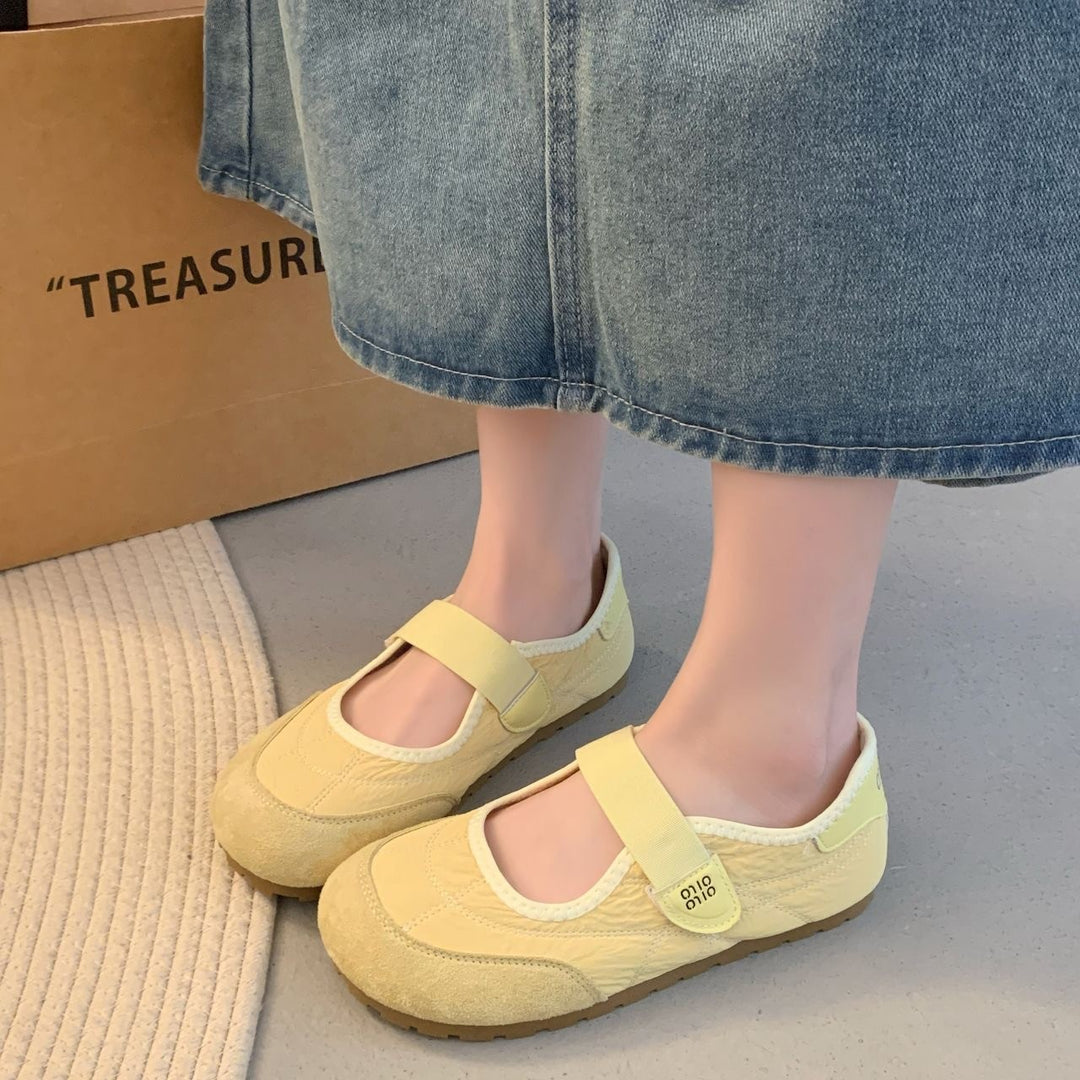 Damen Komfortable Ballerinas mit verstellbarem Riemen EB