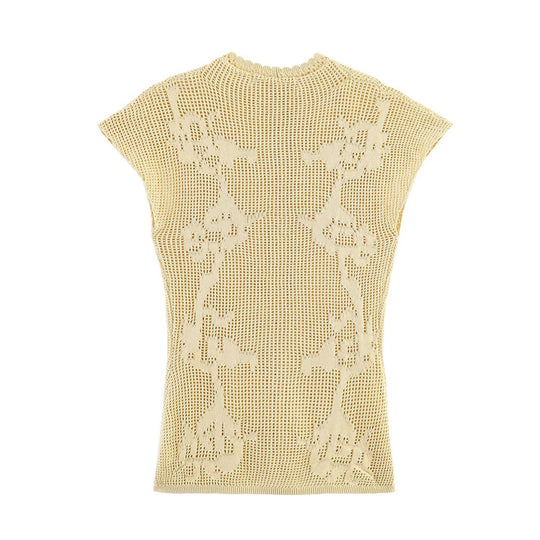 Damen elegante Strickbluse mit filigranem Muster EB
