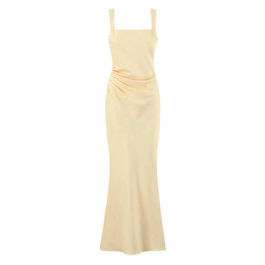 Damen Maxikleid mit elegantem Quadrat-Ausschnitt und raffinierten Drapierungen EB