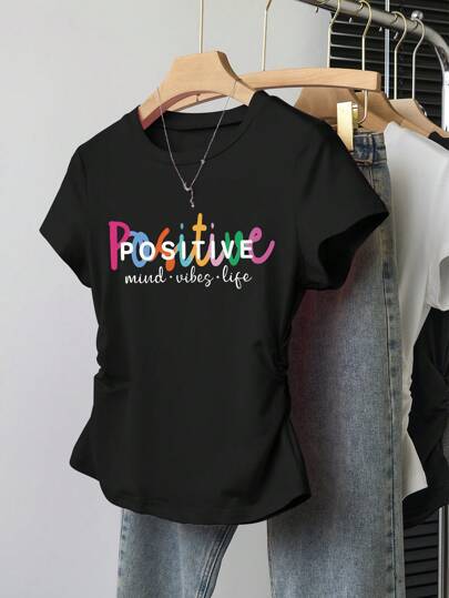 Damen Crop-T-Shirt mit figurbetontem Schnitt und modernem Design EB
