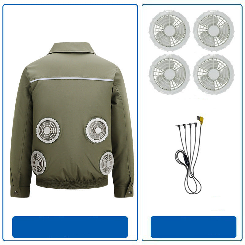 Herren nan atmungsaktive Kühljacke mit integrierten USB-Lüftern EB