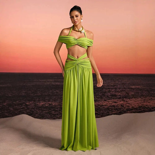 Damen Maxi-Kleid mit raffiniertem Cut-Out und dekorativem Drapierung EB