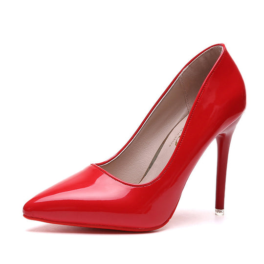 Damen Elegante Stiletto-Pumps mit hochglänzender Oberfläche EB