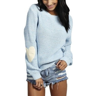 Damen Strickpullover mit Herz-Applikationen und lässiger Passform EB
