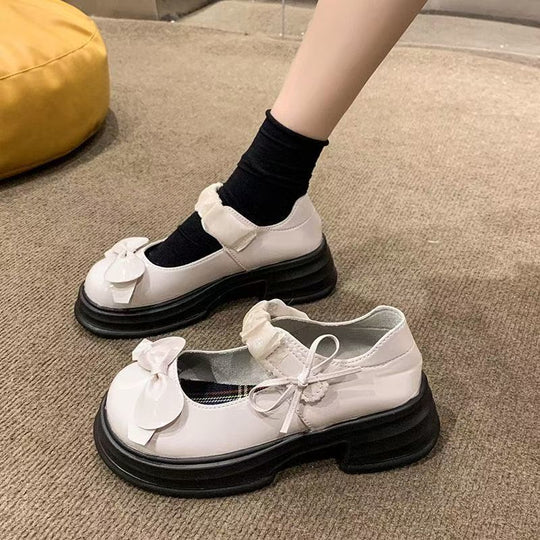 Damen Komfortable Schnürschuhe mit modischen Schleifen und robustem Profil EB