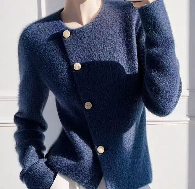Damen Schickes Blazer-Kleid mit goldenen Knöpfen EB