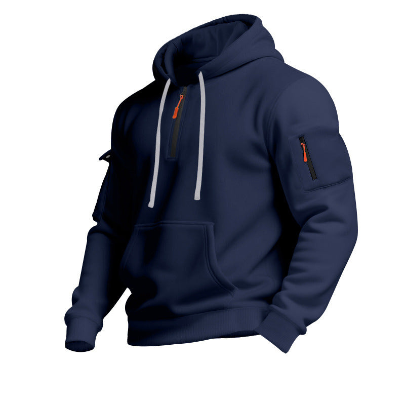 Herren Sportlicher Kapuzenpullover mit Reißverschluss und praktischen Taschen EB