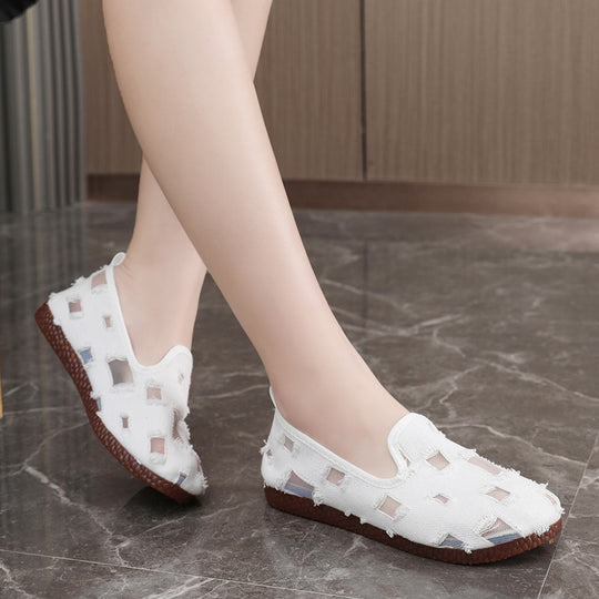 Damen modische Freizeitschuhe mit durchlässigem Obermaterial und rutschfester Sohle EB
