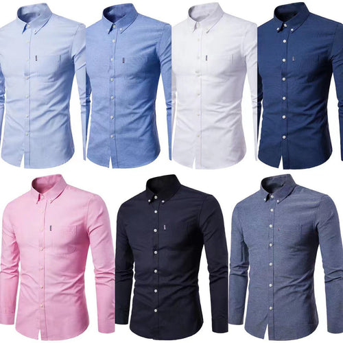 Herren nan tailliertes Oxford-Hemd mit Button-Down-Kragen und Brusttasche EB