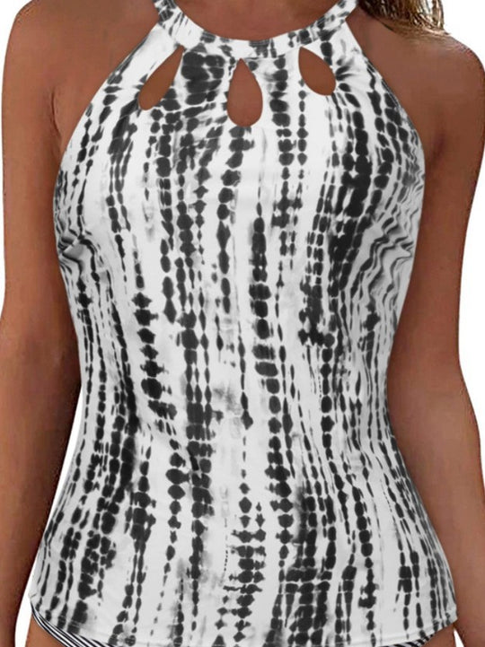 Damen Sportliches Tankini-Oberteil mit modischem Rundhalsausschnitt und Cut-Outs EB