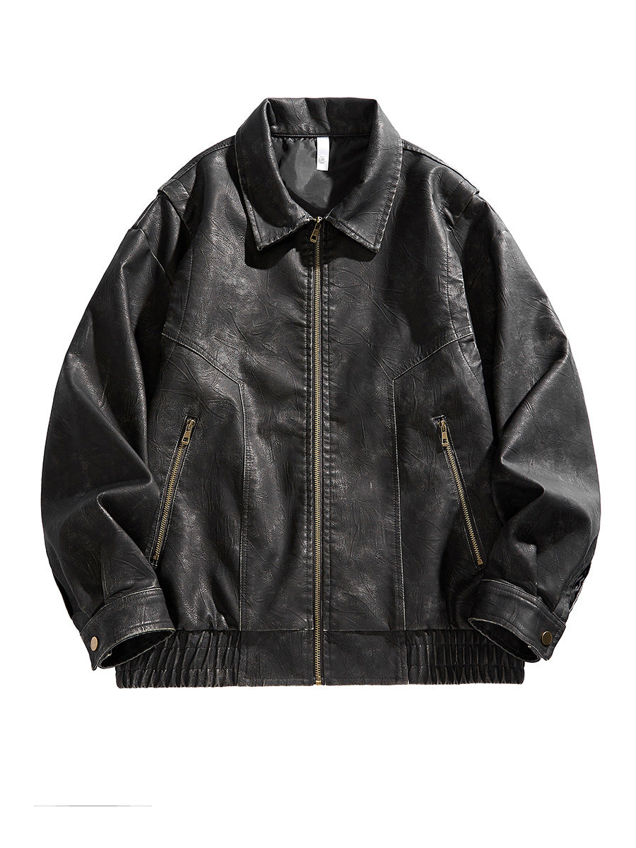 Herren kurz geschnittene jacke mit elastischem Bund und Taschen EB