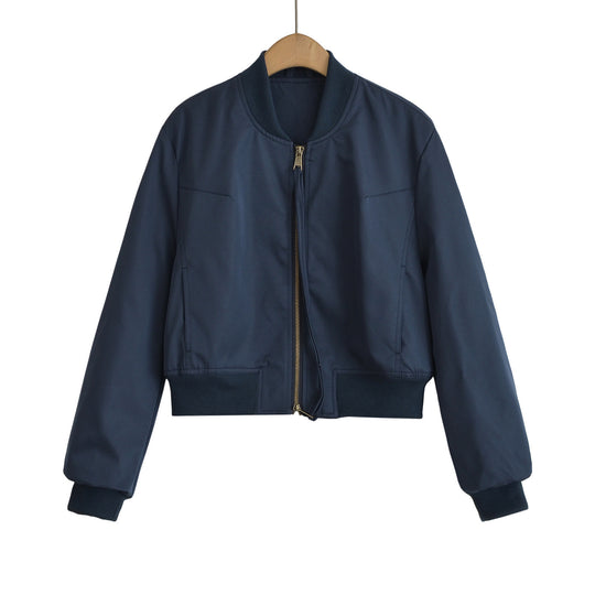 Damen modische Kurzjacke mit elastischem Bündchen EB