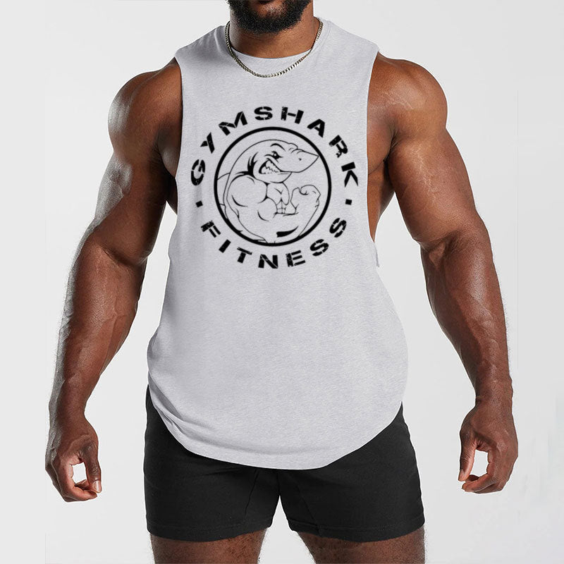 Herren nan ärmelloses Muskelshirt mit extra tiefen Armöffnungen und großem Logodruck EB