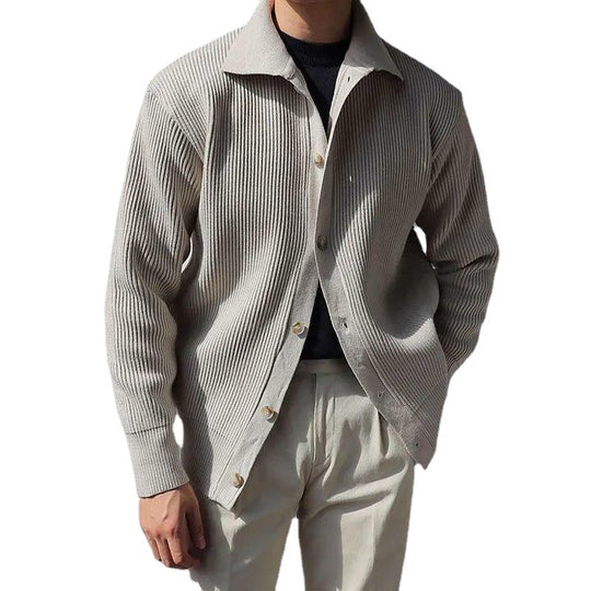 Herren Strukturierte Button-Down-Jacke EB