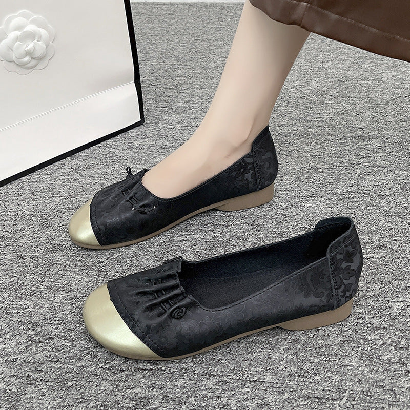 Damen elegante Ballerinas mit modischer Schleifenverzierung EB