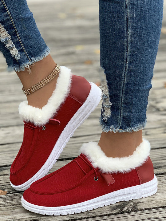 Damen Flauschige Slip-On Hausschuhe mit weichem Innenfutter EB